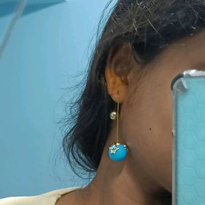 Trendy Earrings #westernlook #blue#500coins