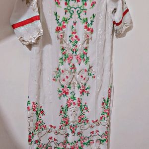 Stiched Ambroided Kurta And Dupatta