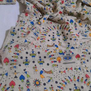 Khadi Fabric Warili Print Kurti