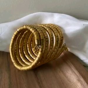 Combo Of 2 Spiral Bracelet ( GOLD + SILVER)