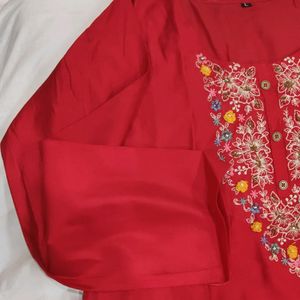 3 Pcs Suit With Multicolour Dupatta