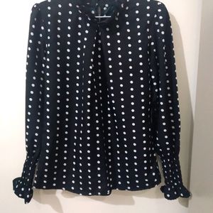 Black Polka Dot Top