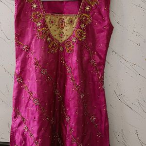 Rose Pink Suit With Full Work