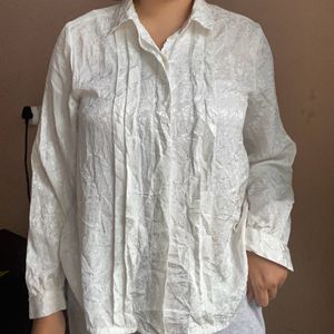 Flower Printed White Shirt