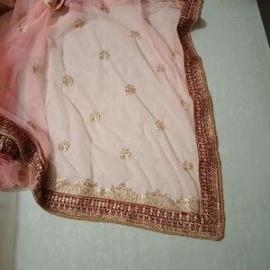 Bridal Dupptta Pink And White