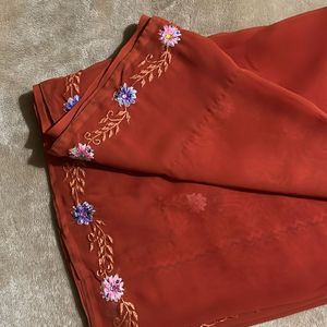 Aesthetic Floral Border Saree