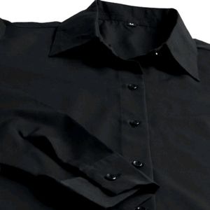 Roadster Women Black Pure Cotton Boxy Casual Shirt