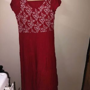 Red Embroidered Frock