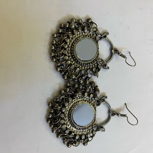 Oxidised Mirror earrings