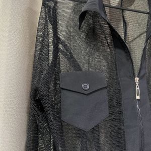 Fully Netted Shirt With Full Openable Zip