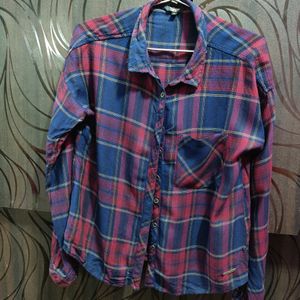 Check Print Shirt Short Length