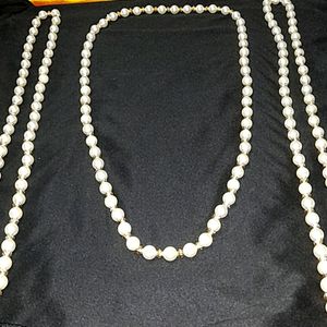 white & golden pearl chain 3 Piece. in 80.