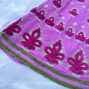 Lilac Velvet Floral Anarkali