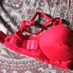 Red Heavily Padded Bra