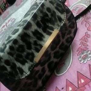 Black Cheeta Print Sling Bag Very Trendy