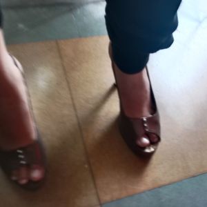 Heels Brown Shining Ladies