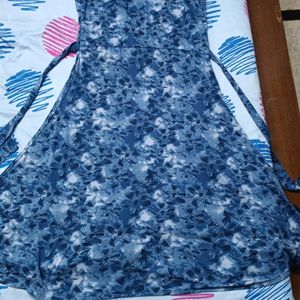 Navy Blue Printed Dress