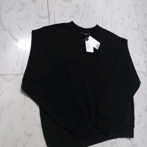 H&M Pure Black Sweatshirt With Tags