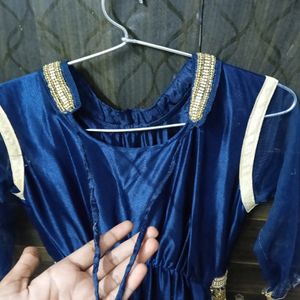 Heavy Beautiful Neby Blue Gown ......!