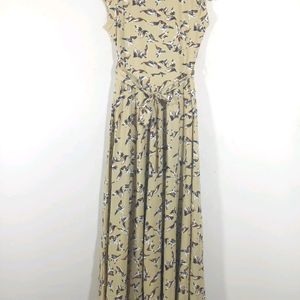 Cream Printed Dress (Women's)