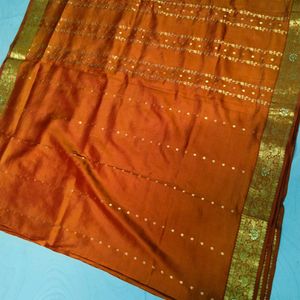 Orange Colour Pure Kanchi Pattu Saree