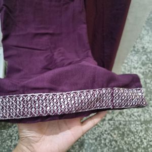 Wine Kurta Set With Plazzo