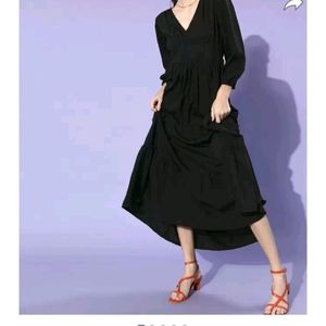 Black Gown Dress V Neck