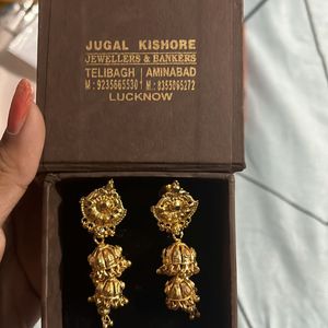 Gold Plated Artificial Earrings Jhumka Stud Diwali