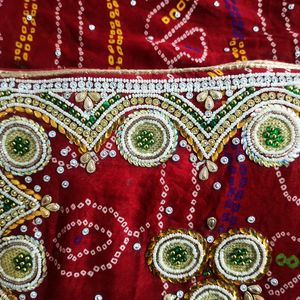 Red Heavy Work Chundri Saree | Jaipur