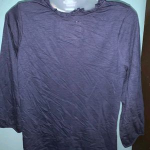 Navy blue fullsleeves tshirt top for women