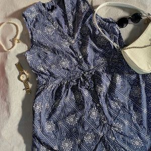 GAP Blue And White Floral Cotton Dress