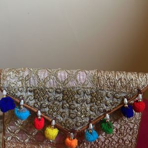 Ethnic Multicolor Embroidered Clutch