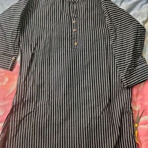 Summer Black Striped Short Kurta