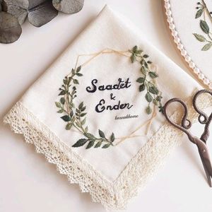 Hand Embroidered Name Hankercheif