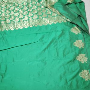 Green Saree(with Blouse)