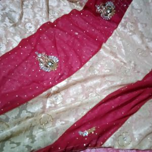 Beautifull Brashu, Stone Work Saree With Blouse