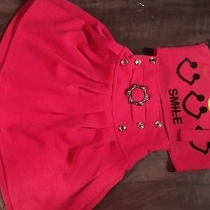 Unused Brand New Skirt Top Red And Black