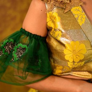 Yellow Machine Print Lehenga