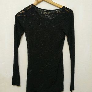 Trendy New Black Sheer Top For Women