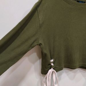 Olive Knot Crop top