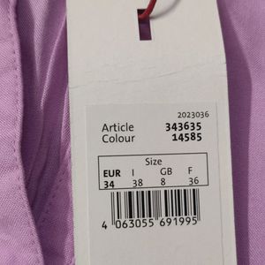 479RS Street One V-Split Neck Viscose Blouse, Pink