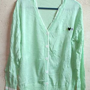 Women's Fashion Top Cardigan Green