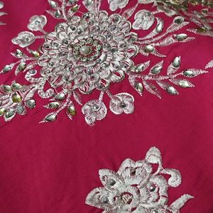 Beautiful Pink Party Wear Unstitched Suit