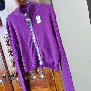 Purple Woolen Strechable New Shrug 💜