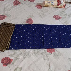 New Navy Blue Saree With 1m Blouse Piece