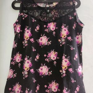 Beautiful Black Floral Print Top