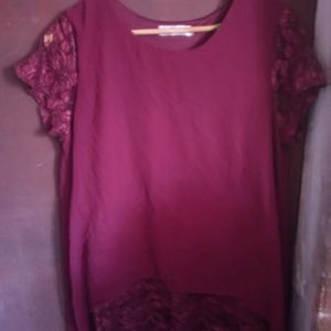 Mahroon Casual Top For Women