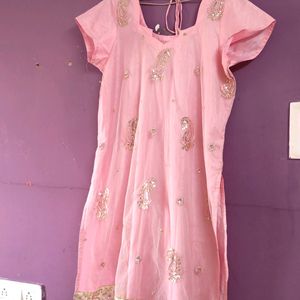 Stiched Baby Pink Sequin Kurti