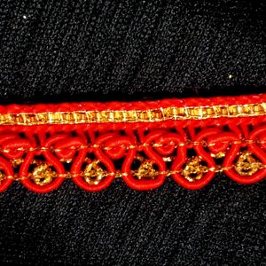 Red And Golden Designer Lace