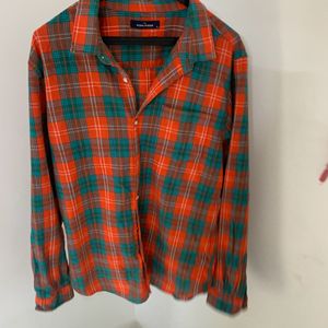 Orange Check Casual Shirt